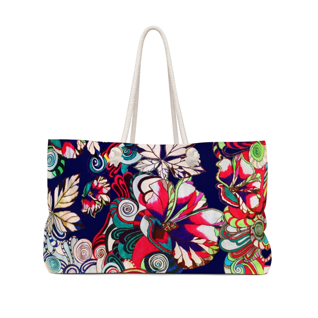Artsy Floral Pop Ink Weekender Bag