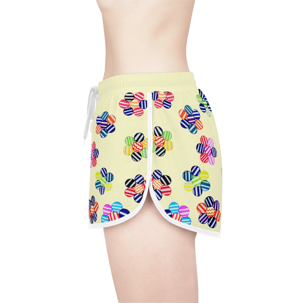 Cream Candy Florals Relaxed Shorts
