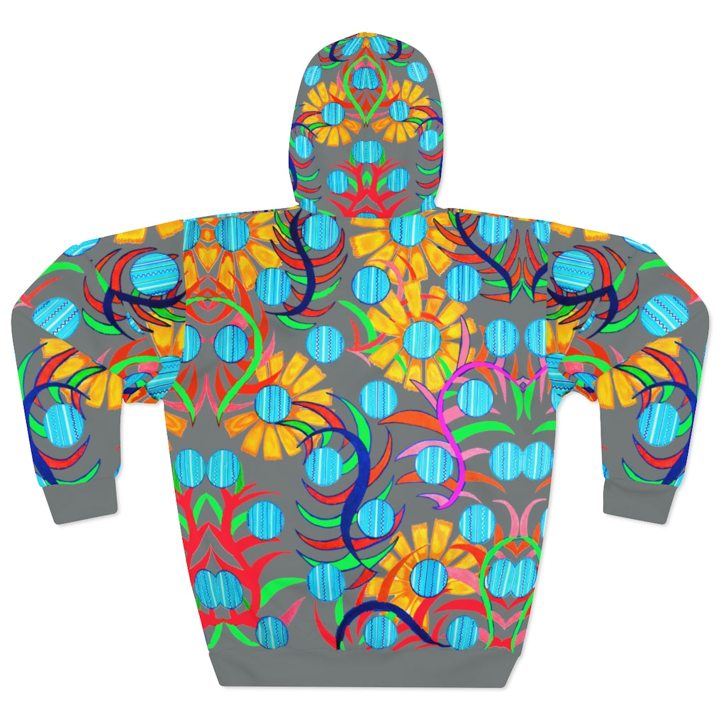 Unisex Sunflower Pullover Ash Grey Hoodie