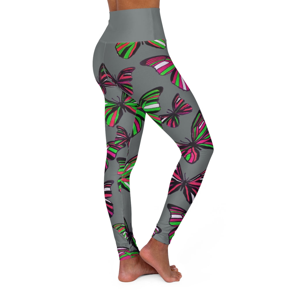 High Waisted Ash Butterfly Leggings