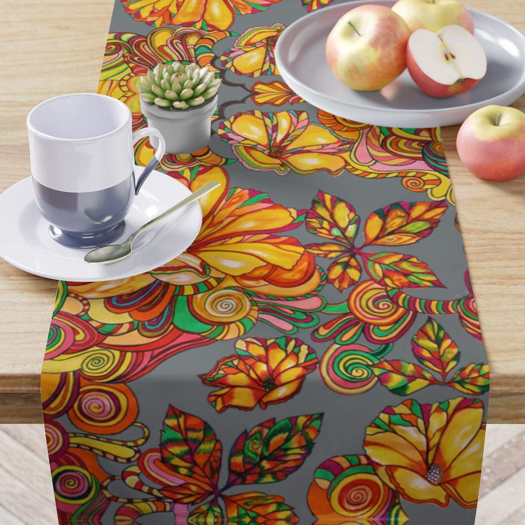 Artsy Floral Ash Table Runner