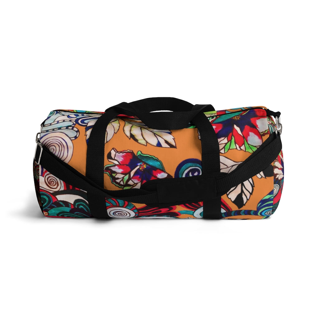Artsy Floral Pop Peach Duffel Bag