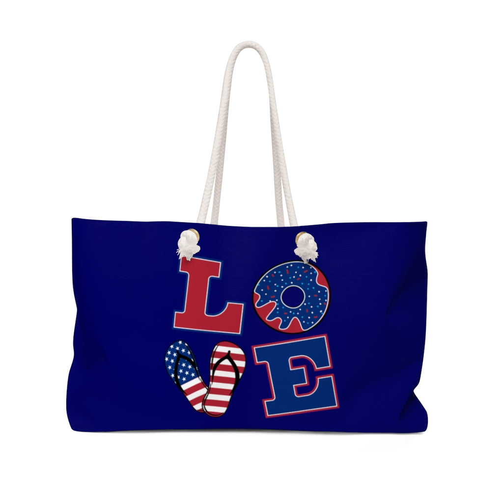 American Love Navy Weekender Bag