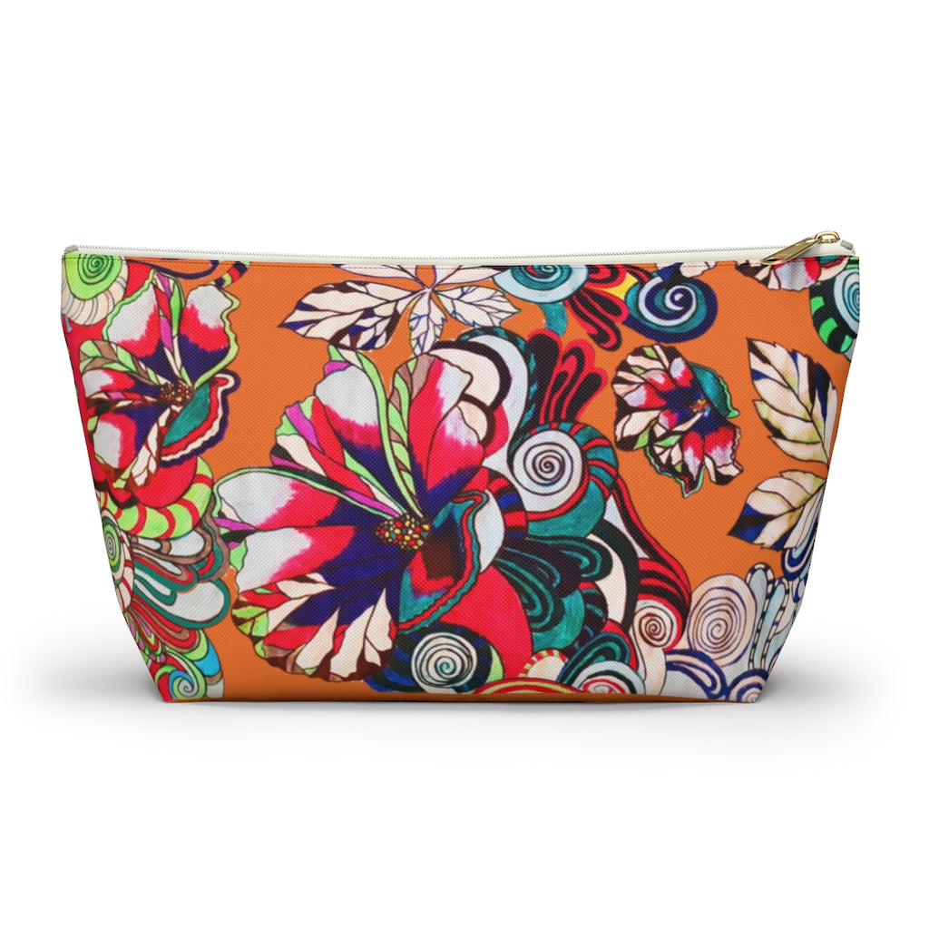 Floral Pop Orange Accessory Pouch
