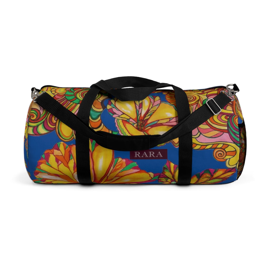 Artsy Floral Royal Blue Duffel Bag