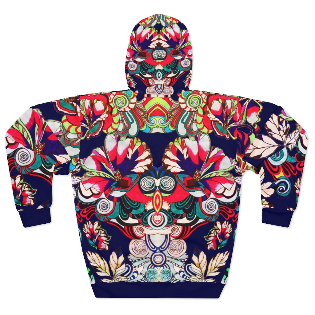 Artsy Floral Pop Pullover Ink Hoodie