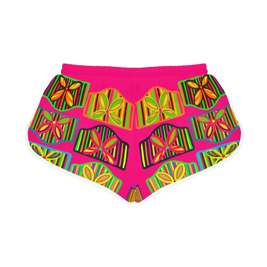 Hot Pink Deco Print Relaxed Shorts