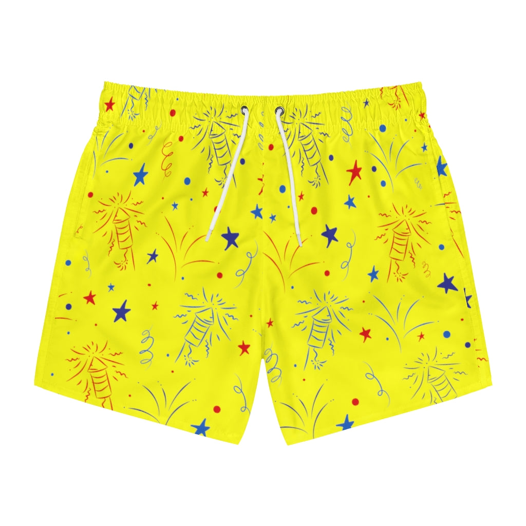 Men's Firecracker Canary Swimming Trunks
