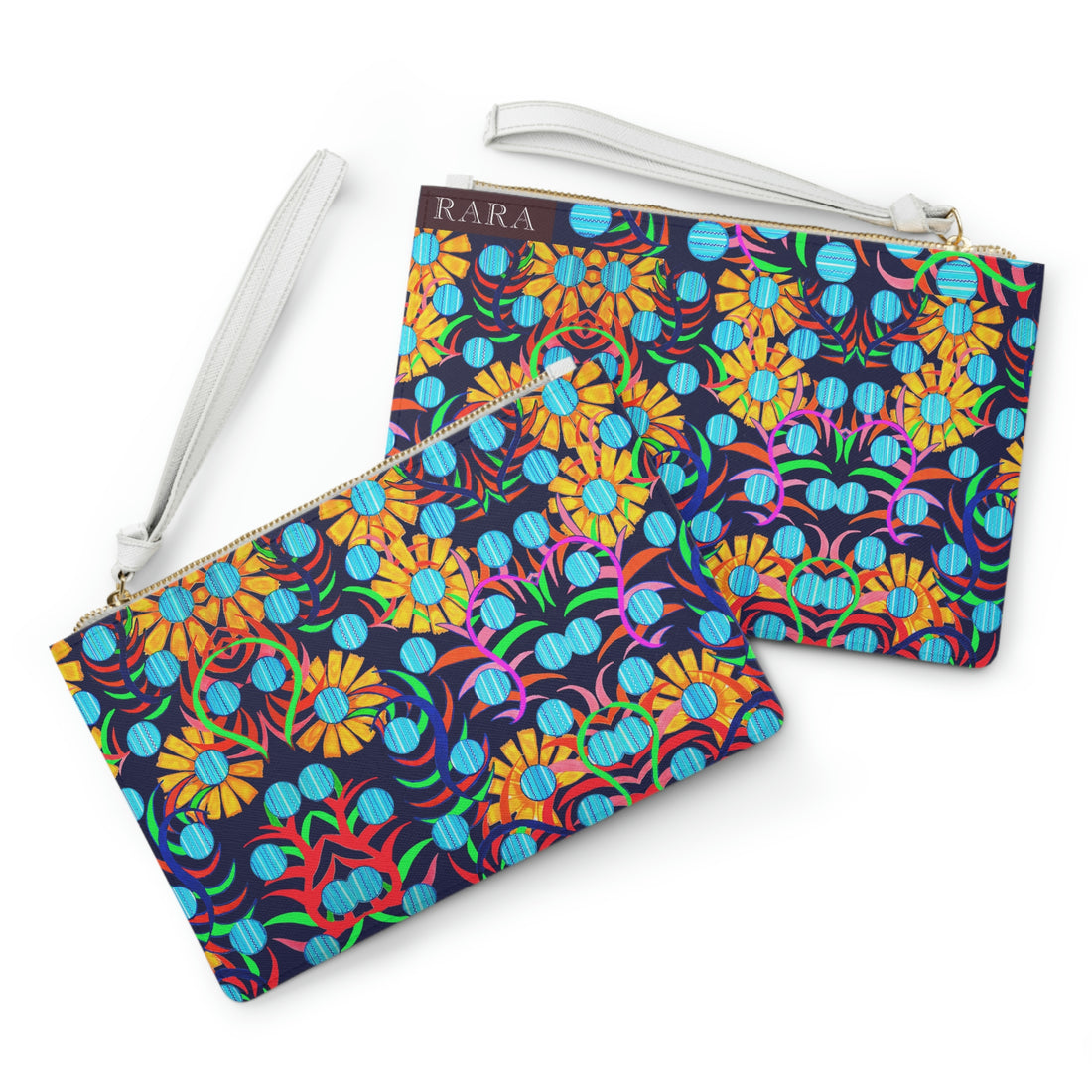 Ink Sunflower Print Clutch Bag