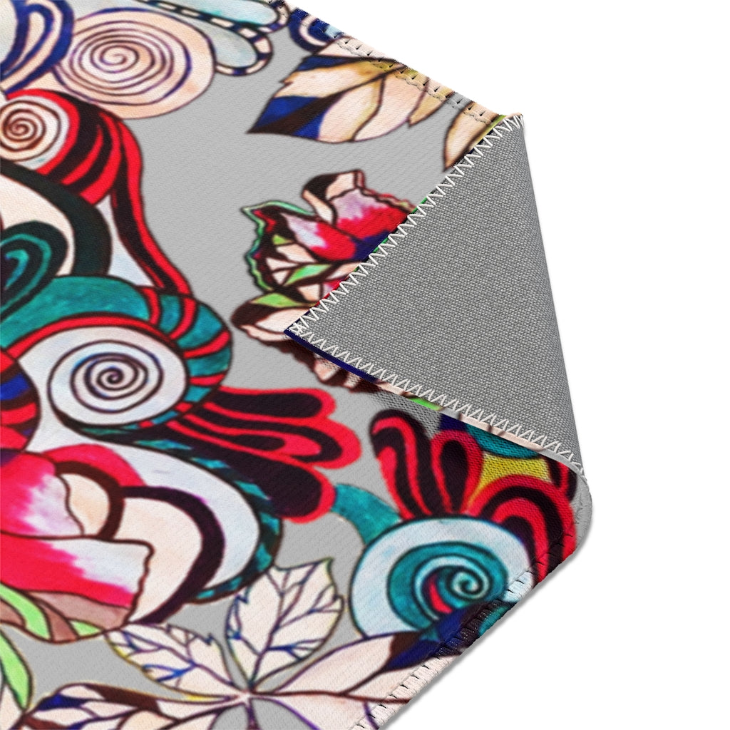 Artsy Floral Pop Slate Area Rug