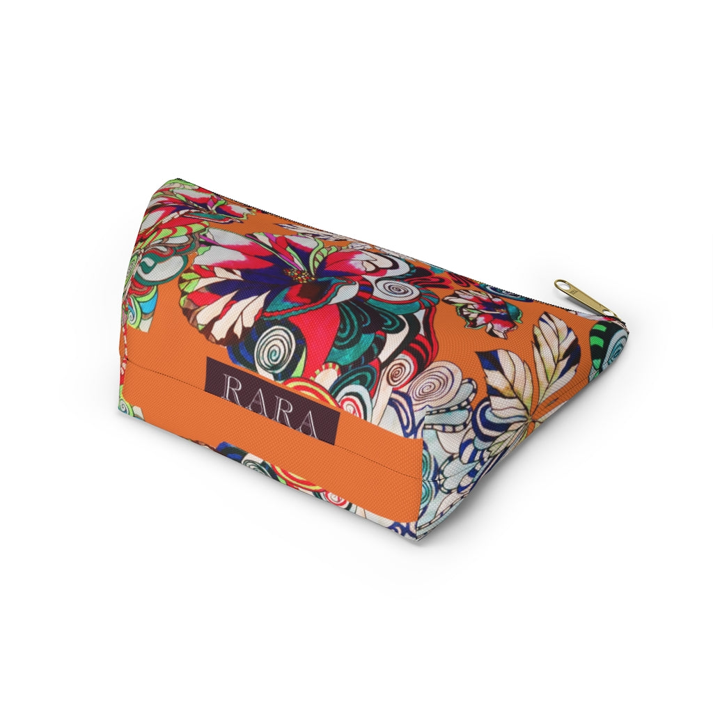 Floral Pop Orange Accessory Pouch