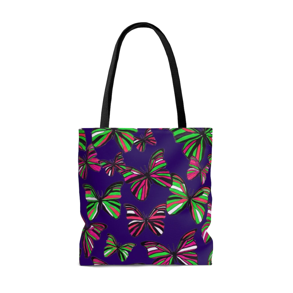 AOP Butterflies Ink Tote Bag