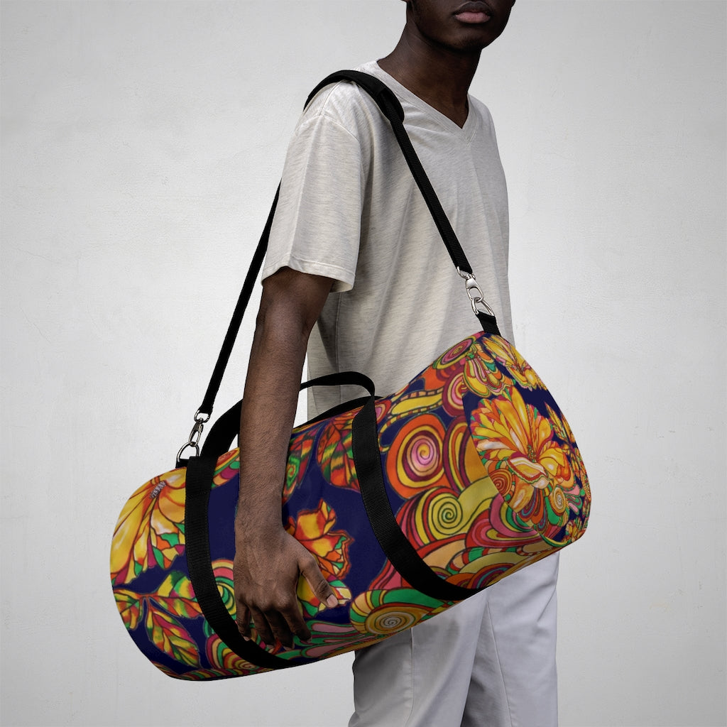 Artsy Floral Ink Duffel Bag