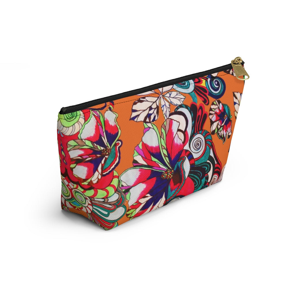 Floral Pop Orange Accessory Pouch