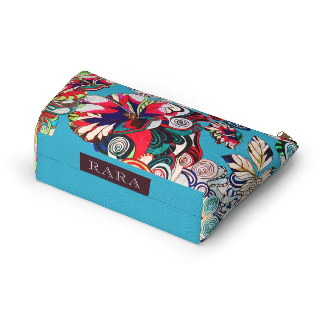 Floral Pop Aqua Accessory Pouch