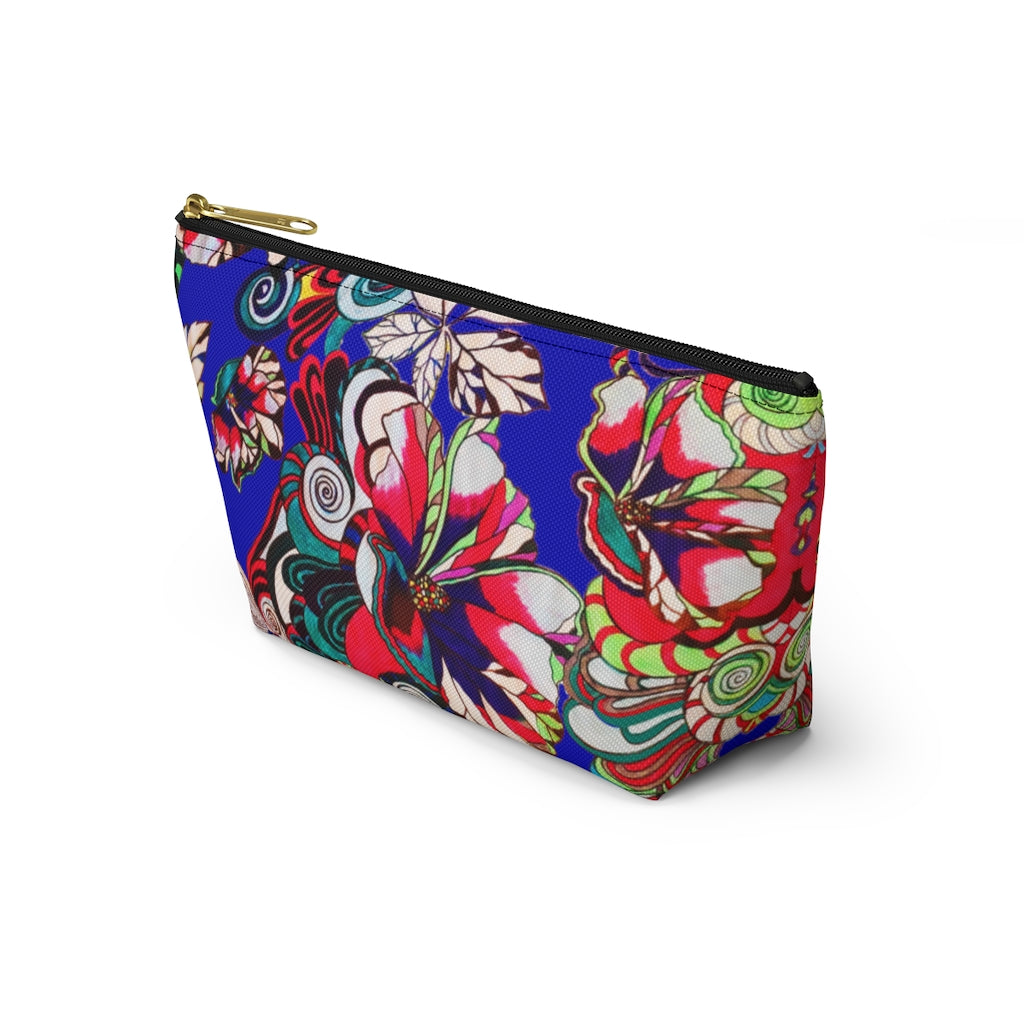 Floral Pop Electric Blue Accessory Pouch