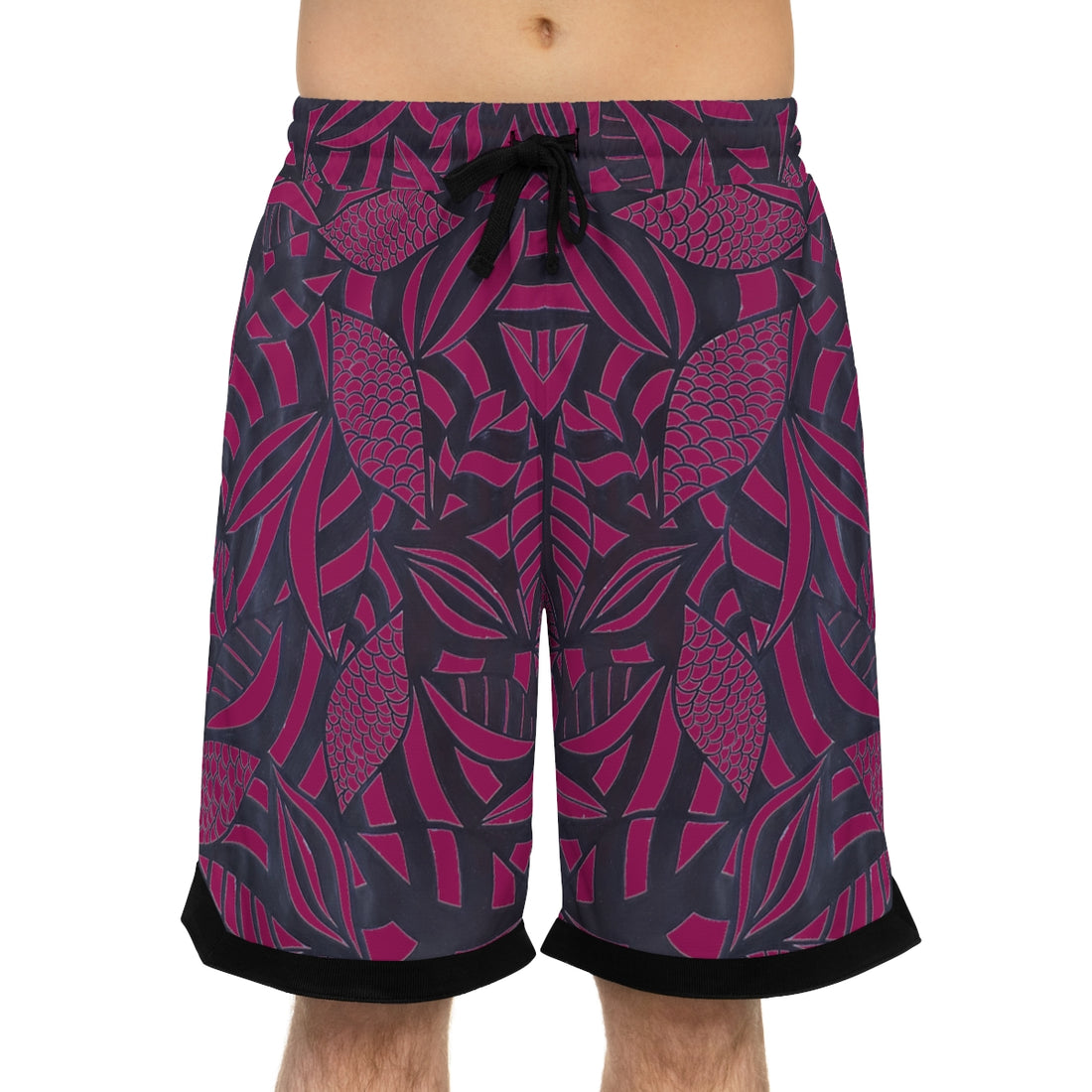 Orchid Tropical Minimalist Basketball Rib Shorts (AOP)