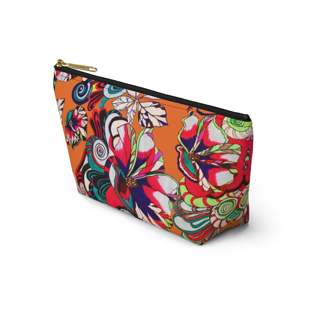 Floral Pop Orange Accessory Pouch