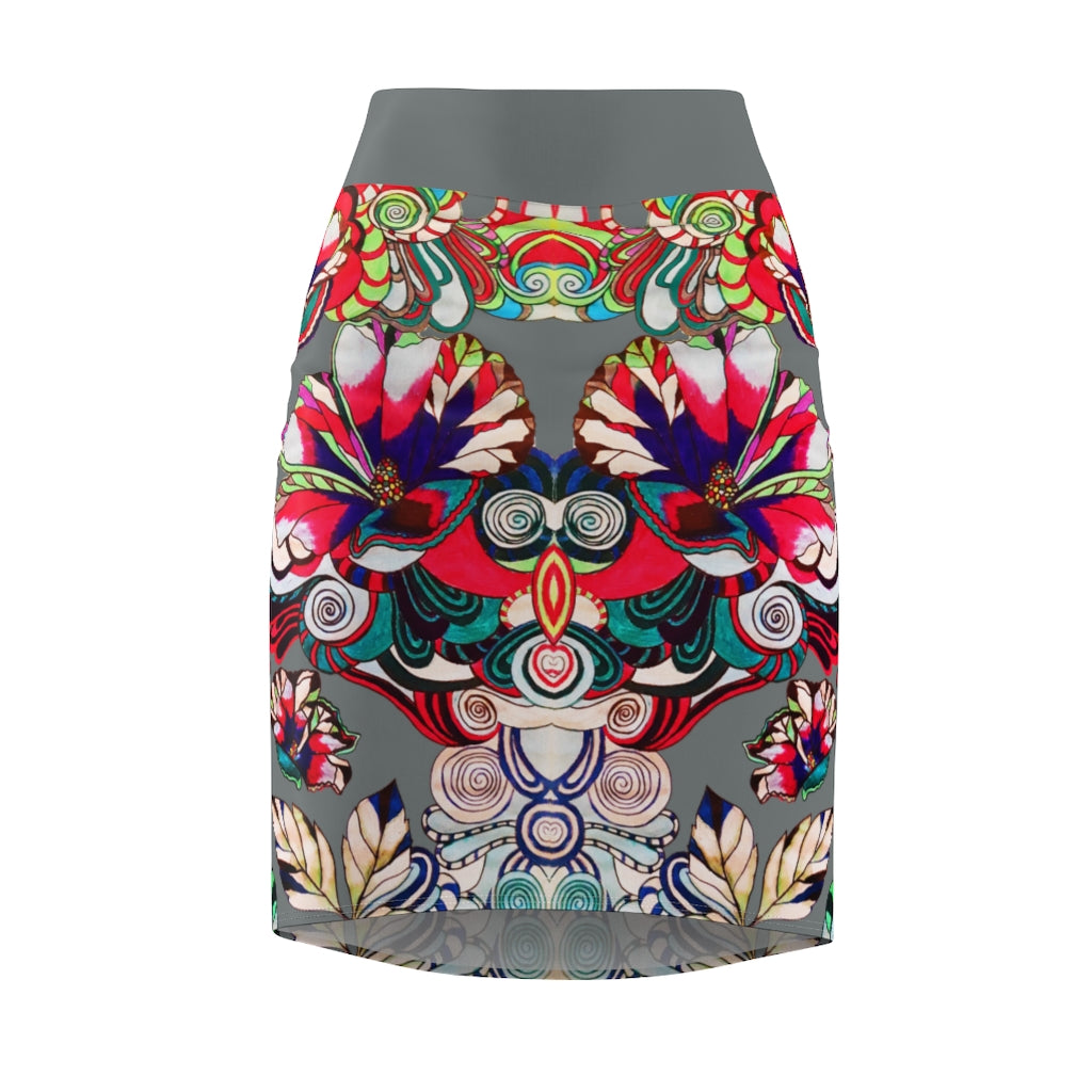 Floral Pop Ash Pencil Skirt