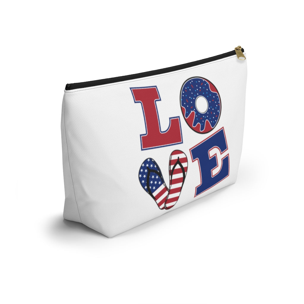 Love White Accessory Pouch