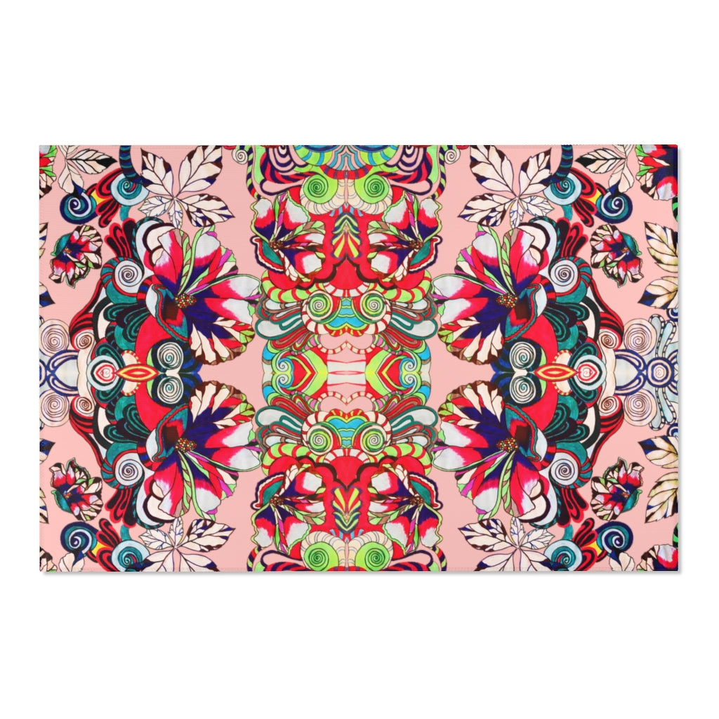 Artsy Floral Pop Blush Area Rug