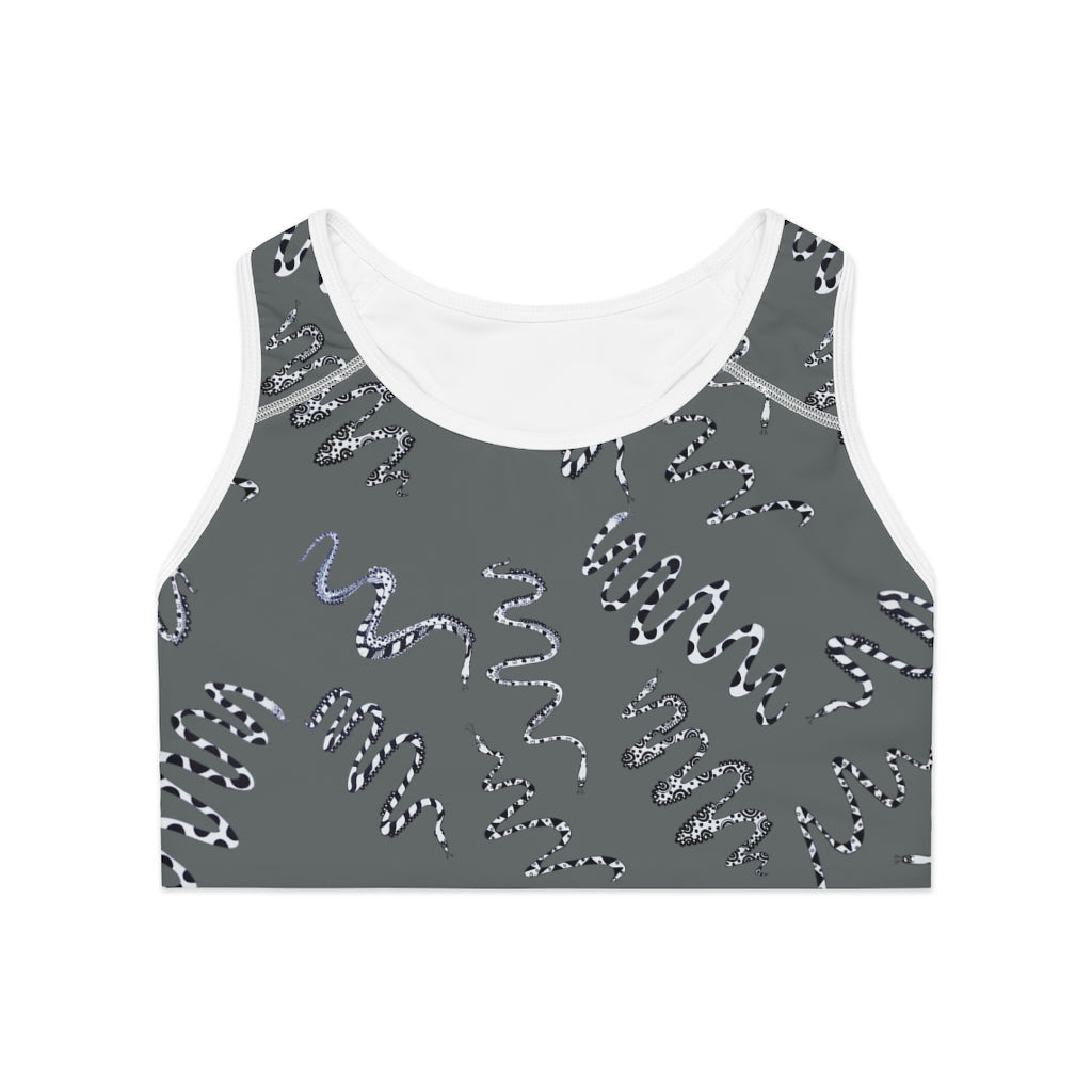 Ash Snake Print (AOP) Sports Bra