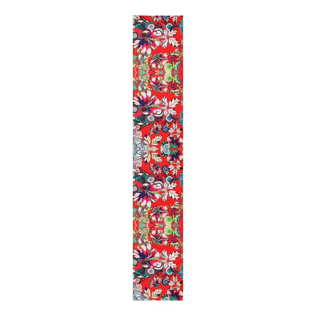 Artsy Floral Pop Red Table Runner