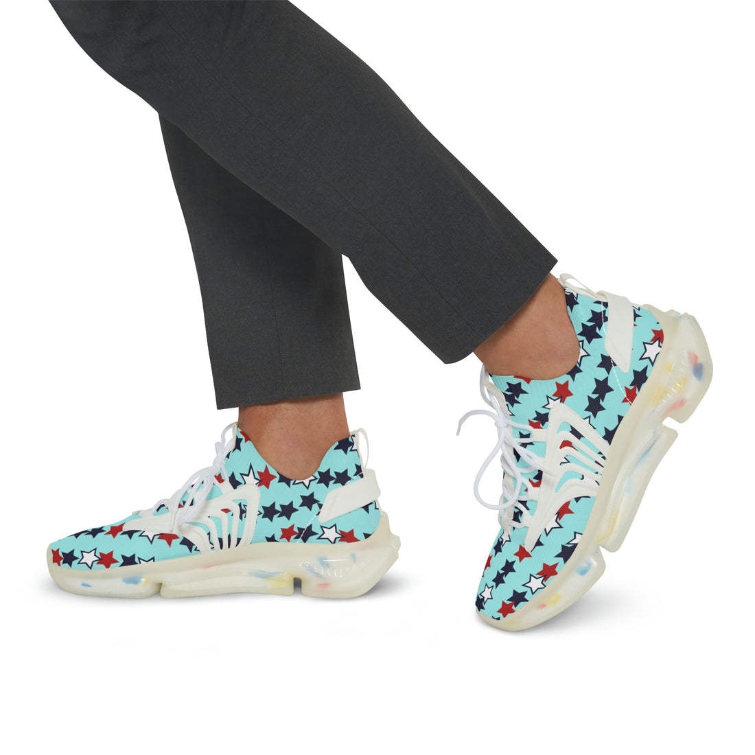 Icy Blue Starboy OTT Men's Mesh Knit Sneakers