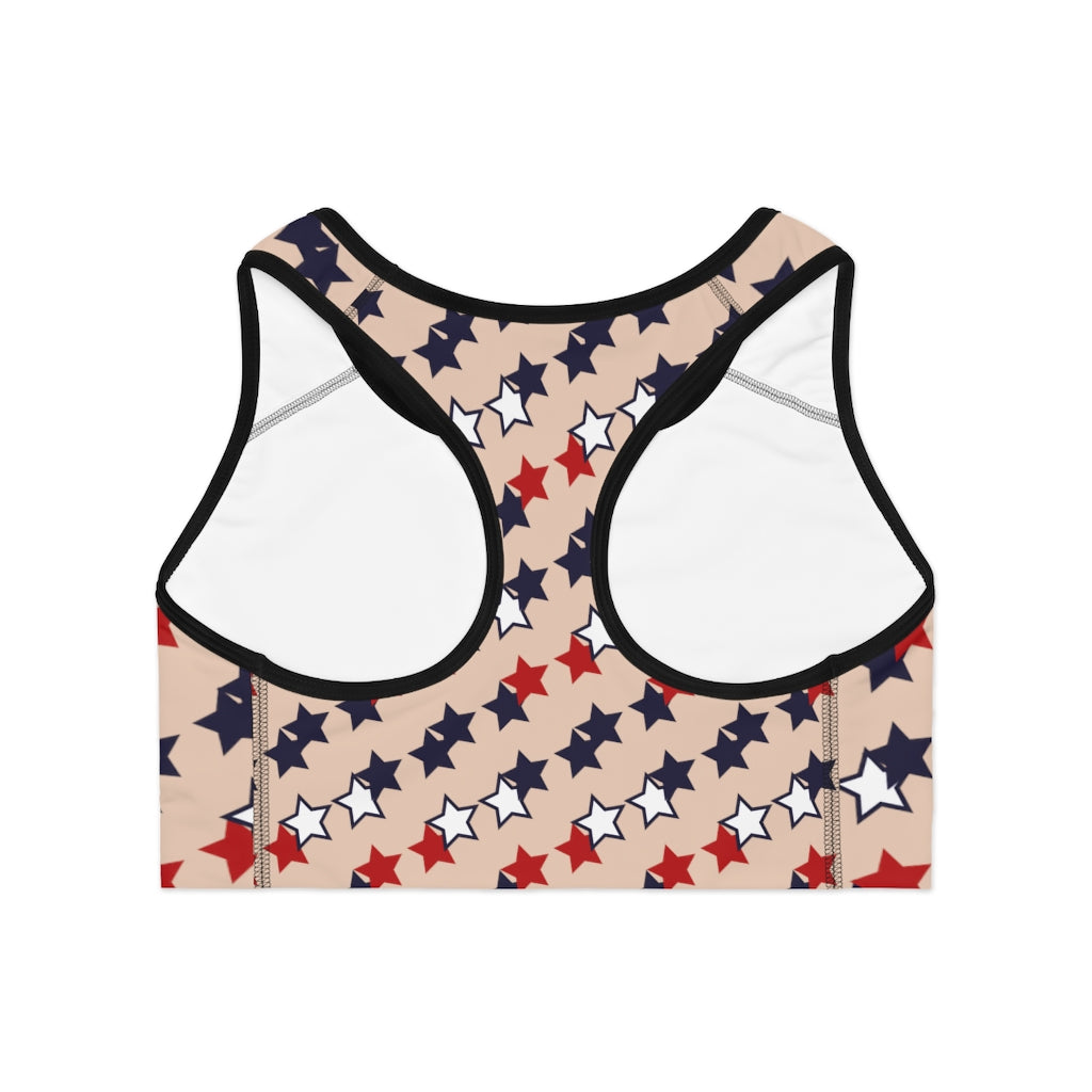 Nude Star Print (AOP) Sports Bra