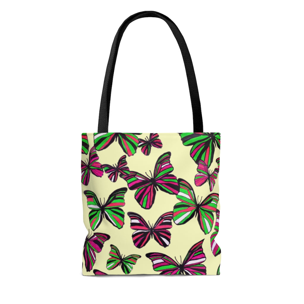AOP Butterflies Lemon Tote Bag