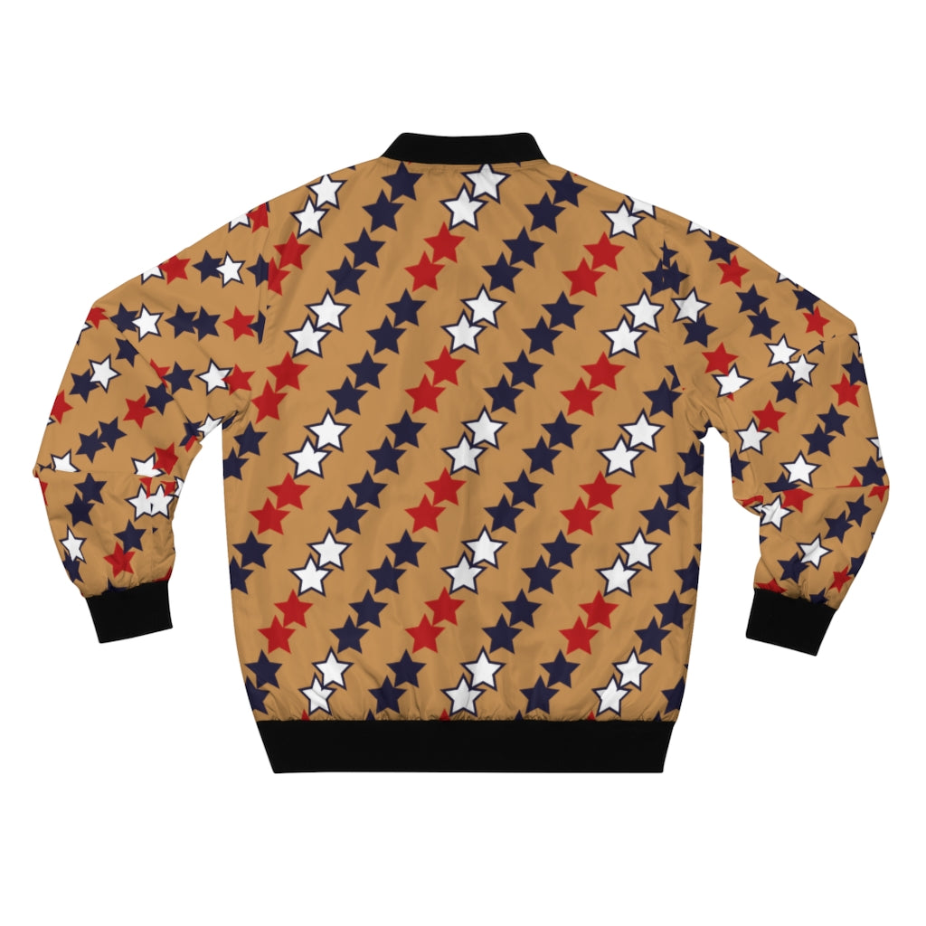 tussock men's wear star print bomber jacket