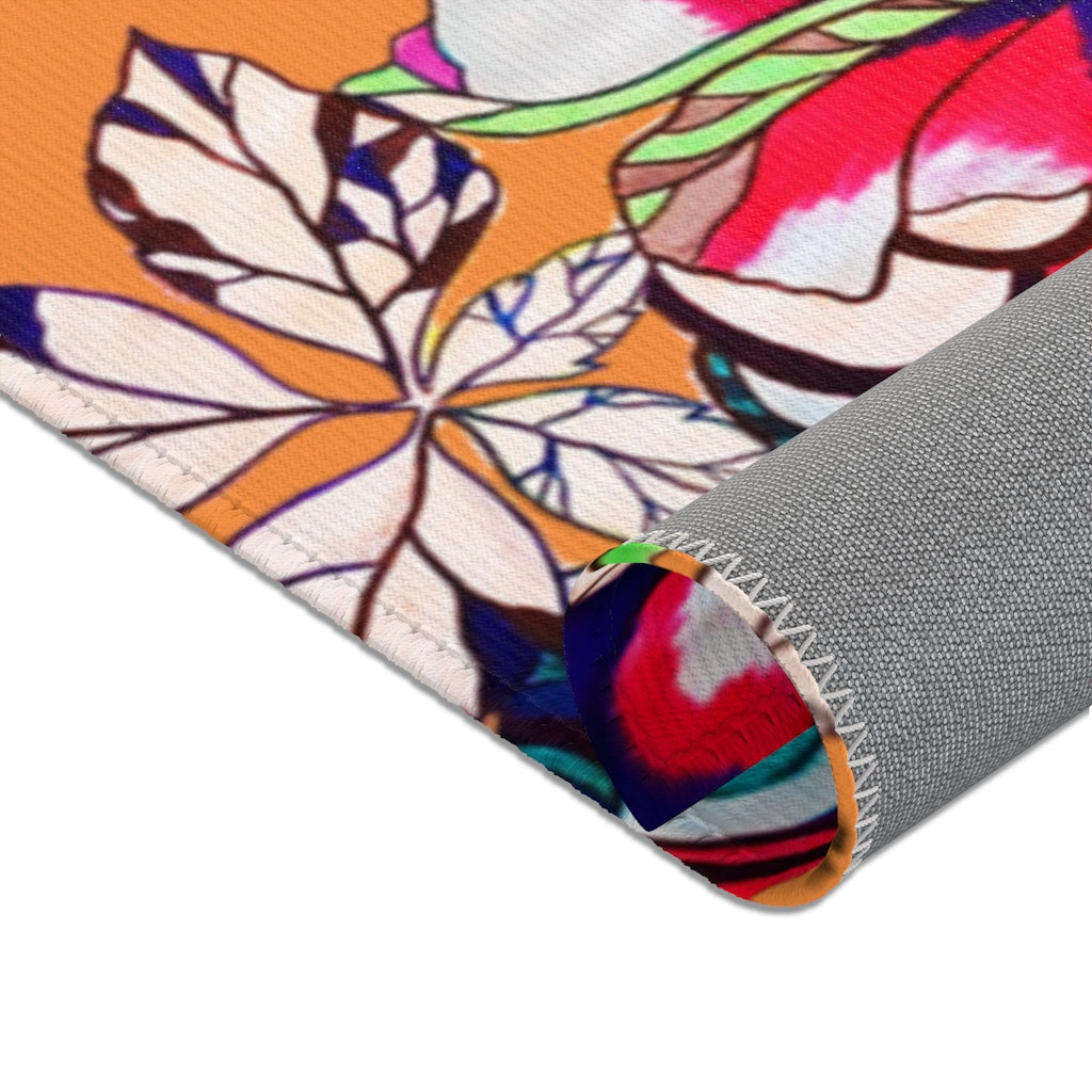Artsy Floral Pop Peach Area Rug