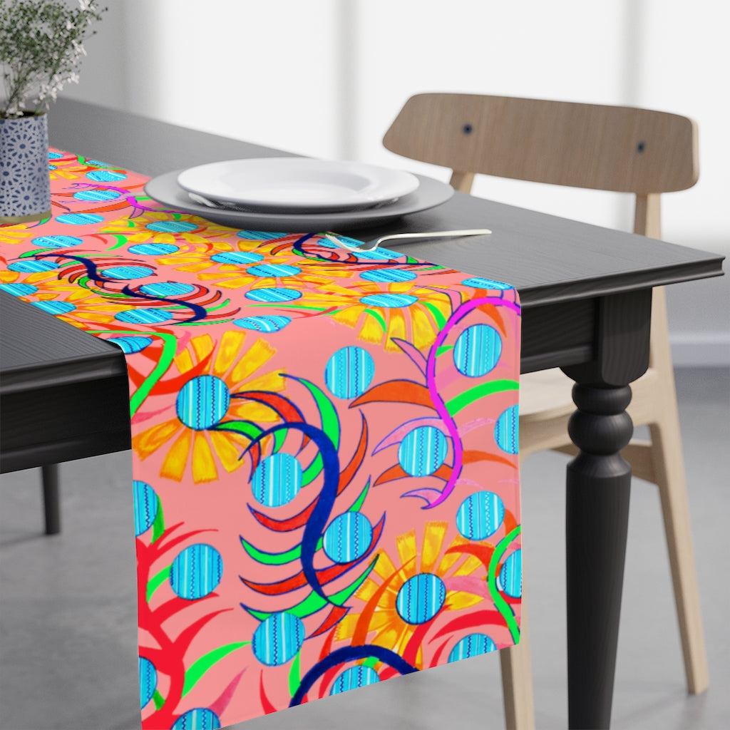 Sunflower Coral Table Runner