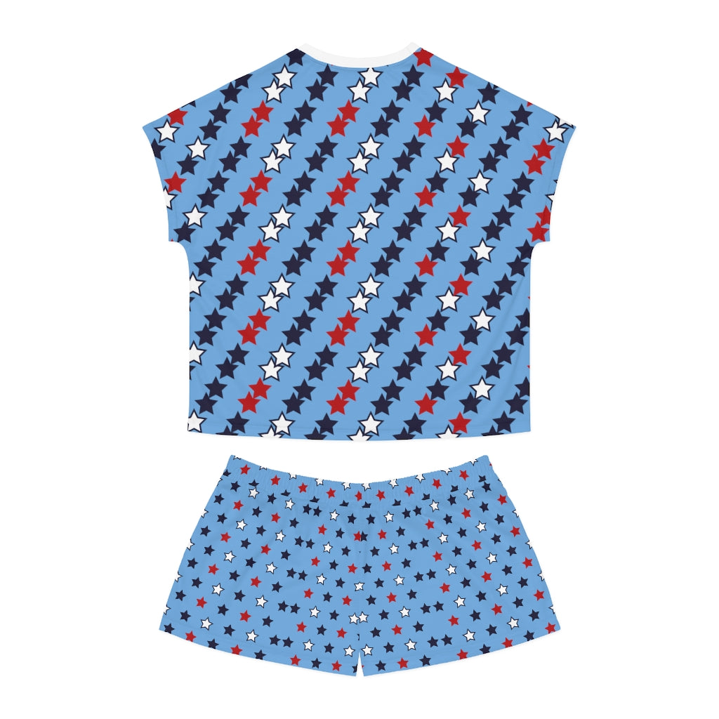 Sky Star Print Short Pajama Set (AOP)