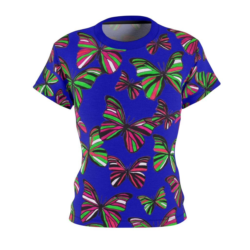 Butterflies AOP Electric Blue T-shirt