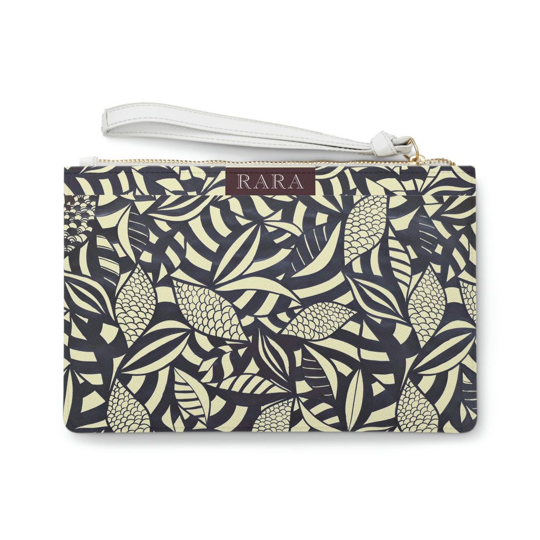 Cream Tropical Minimalist Clutch Bag