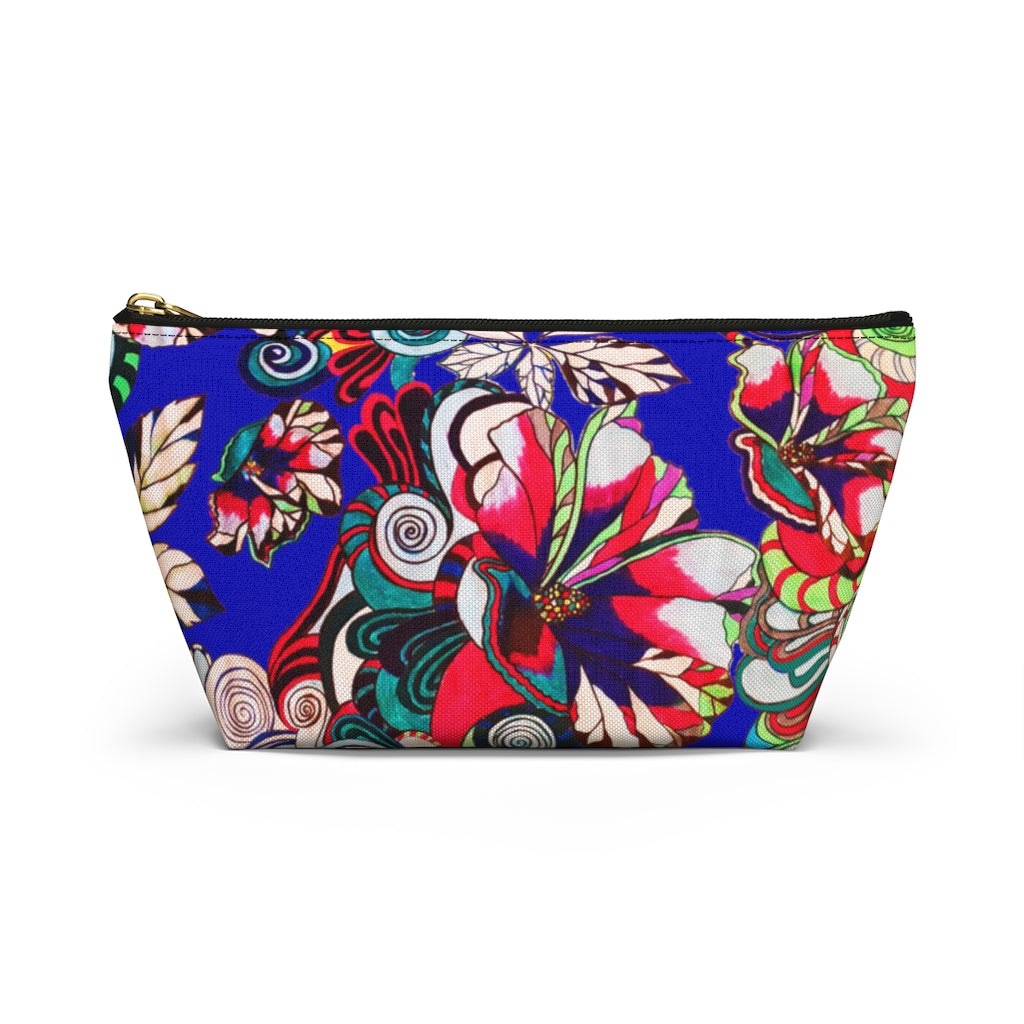 Floral Pop Electric Blue Accessory Pouch