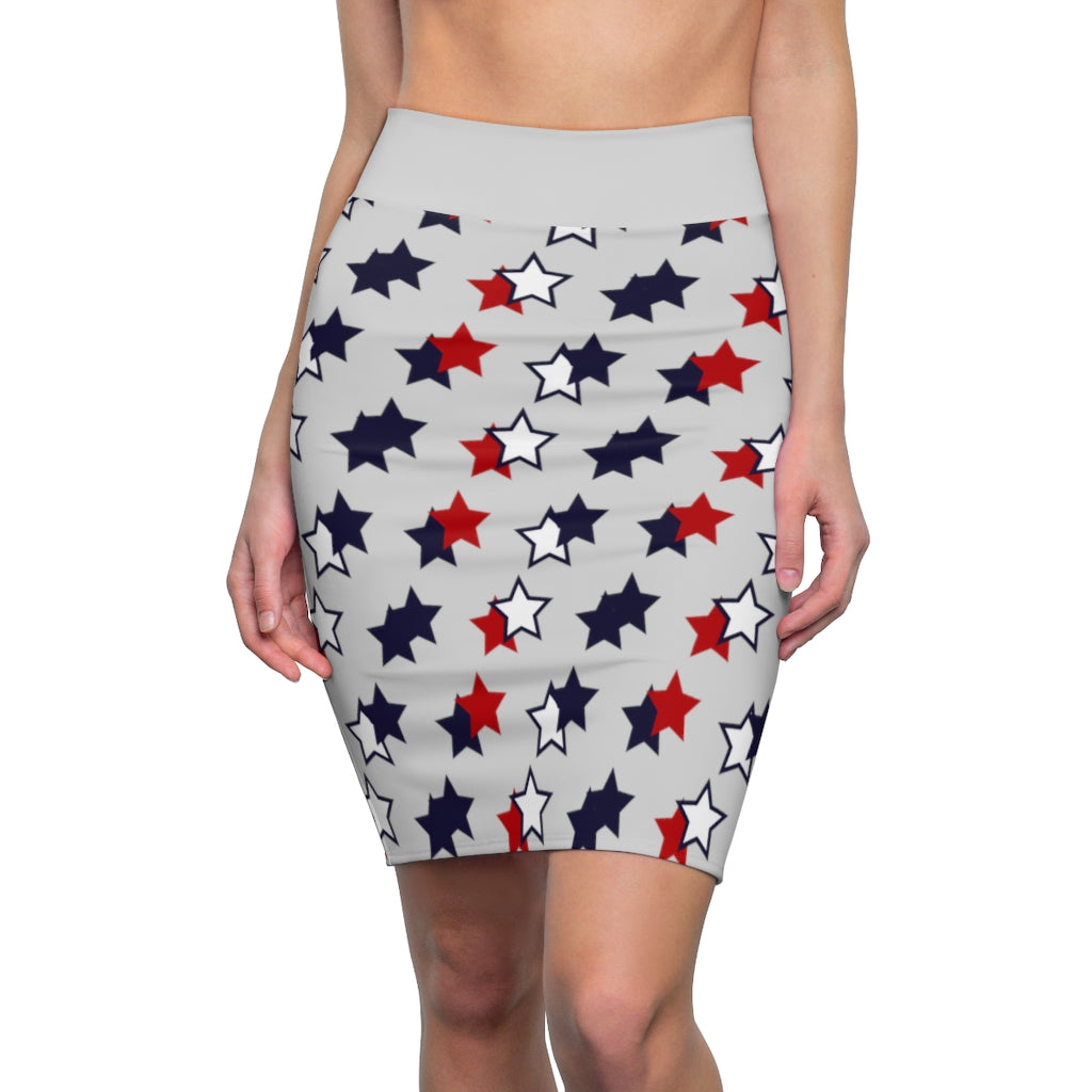 AOP Starry Slate Pencil Skirt