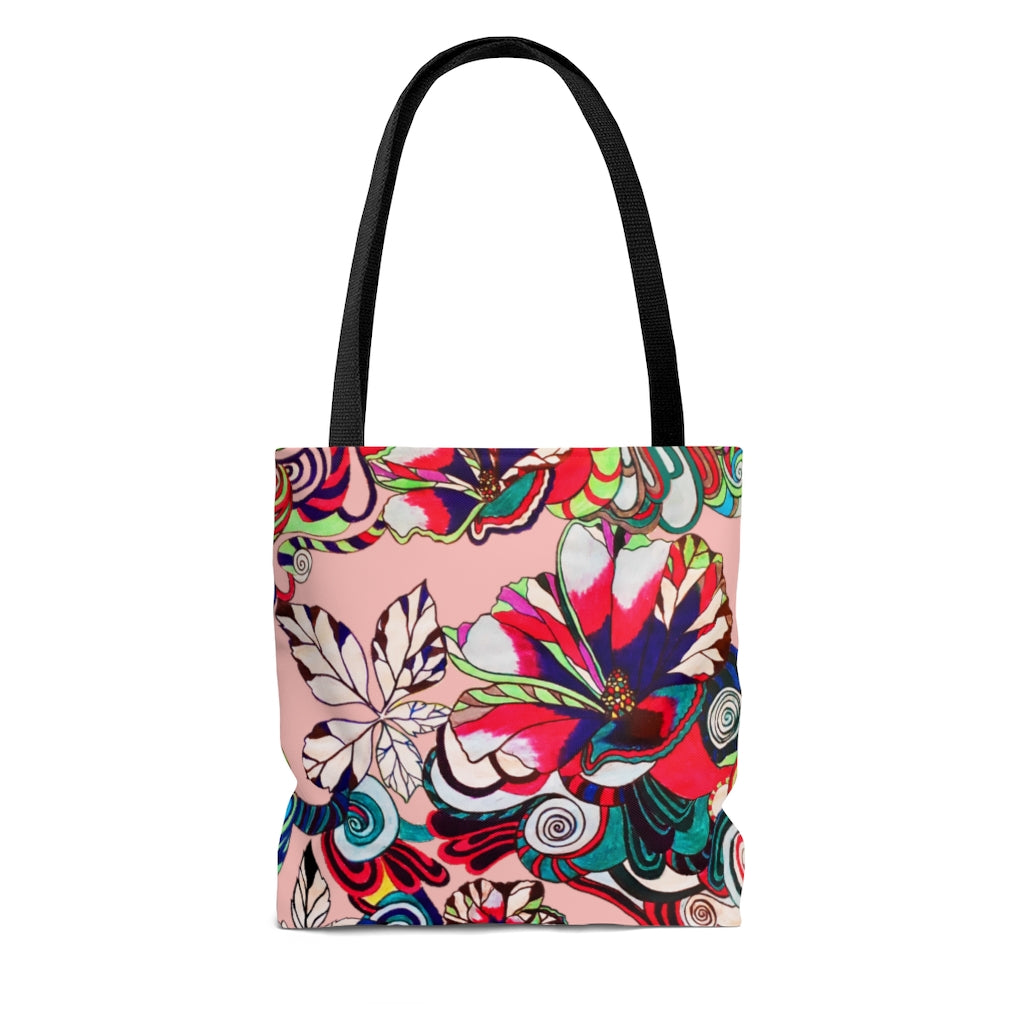 AOP Artsy Floral Pop Blush Tote Bag