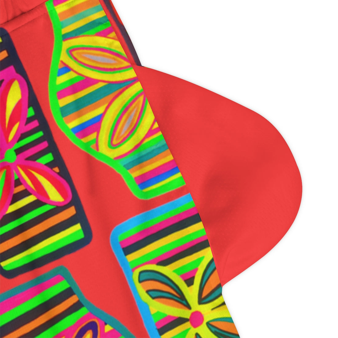 Vermillion Deco Print Basketball Rib Shorts (AOP)