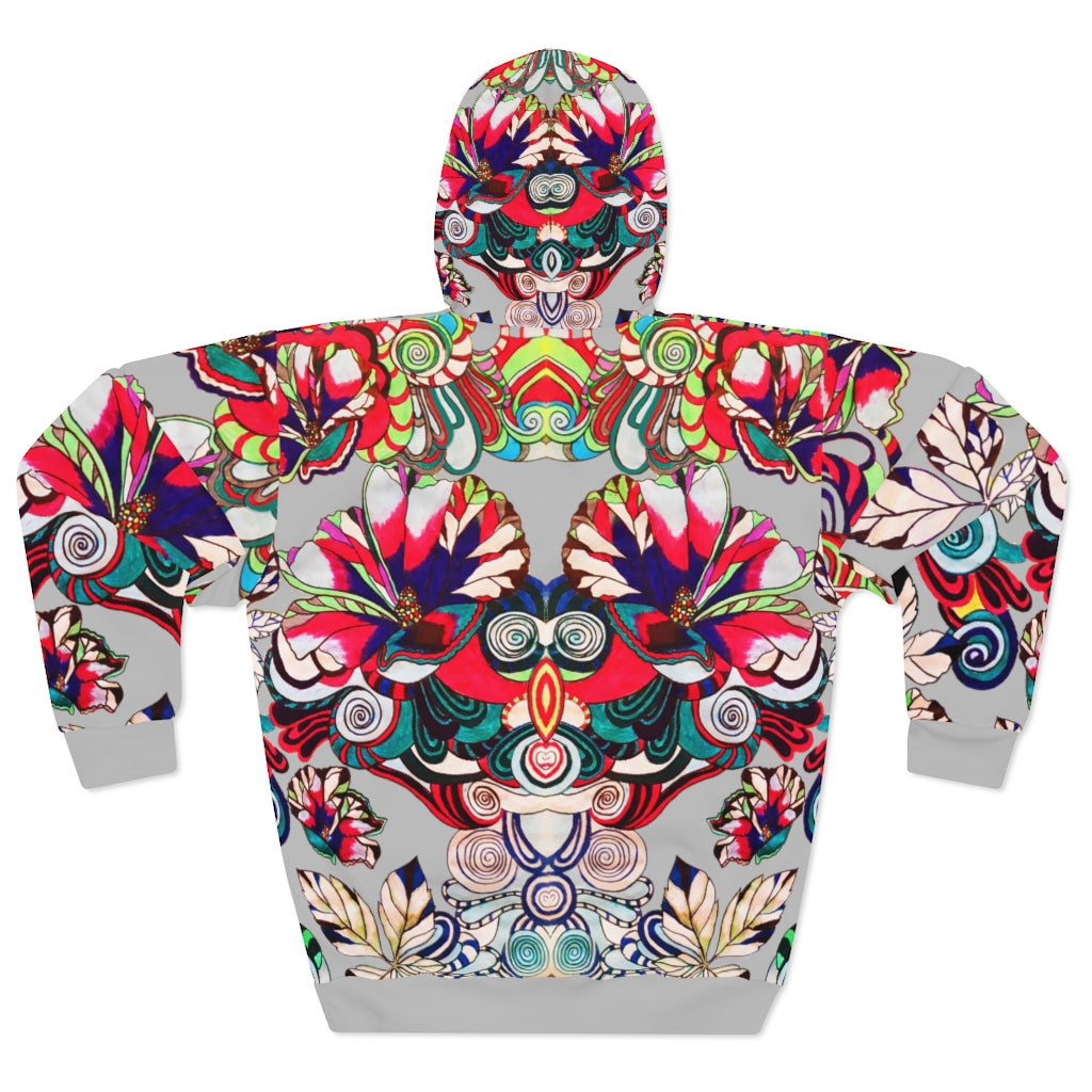 Artsy Floral Pop Pullover Slate Hoodie