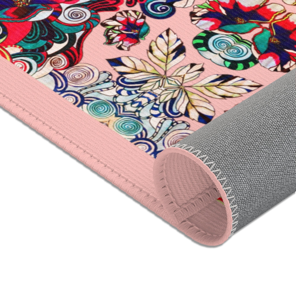 Artsy Floral Pop Blush Area Rug