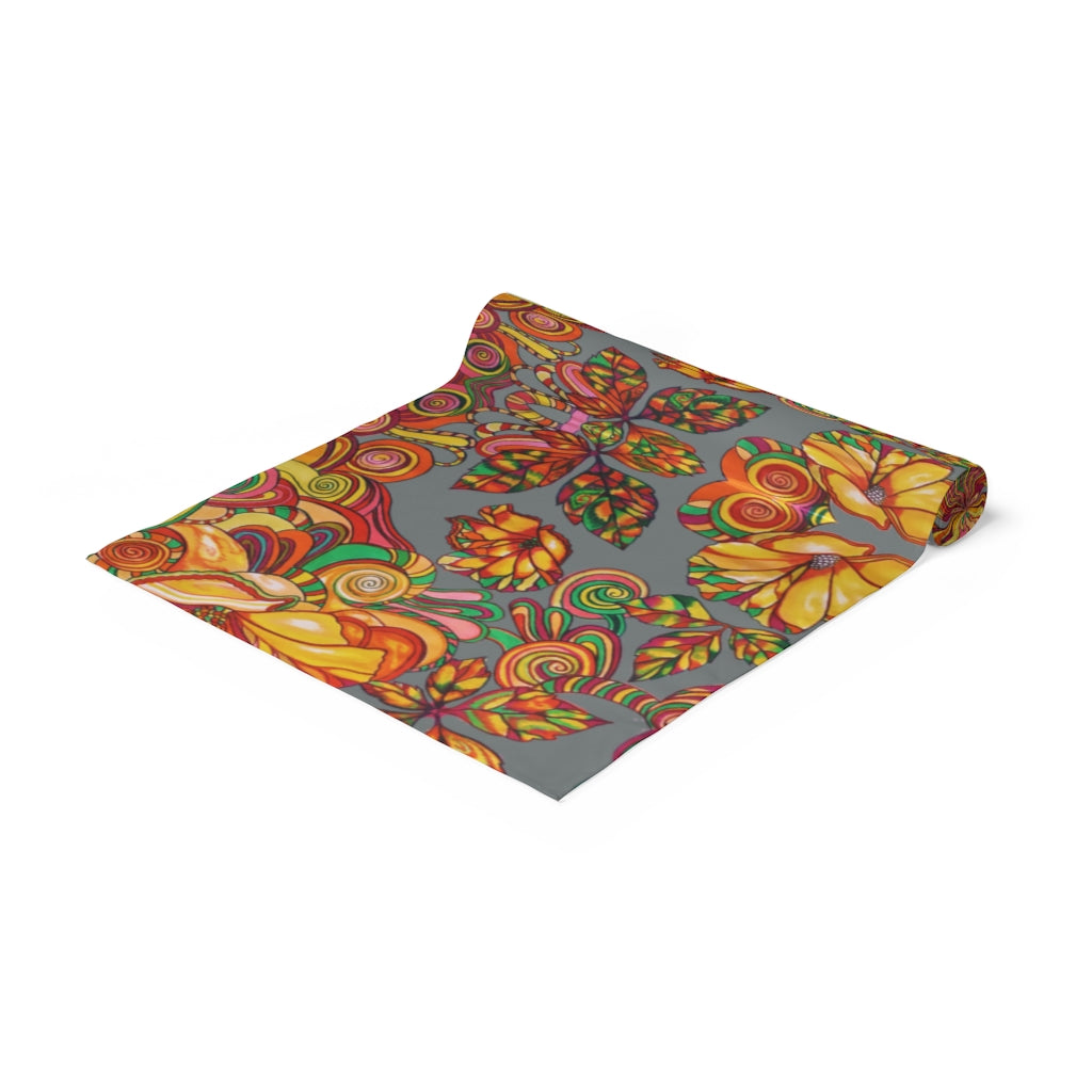 Artsy Floral Ash Table Runner