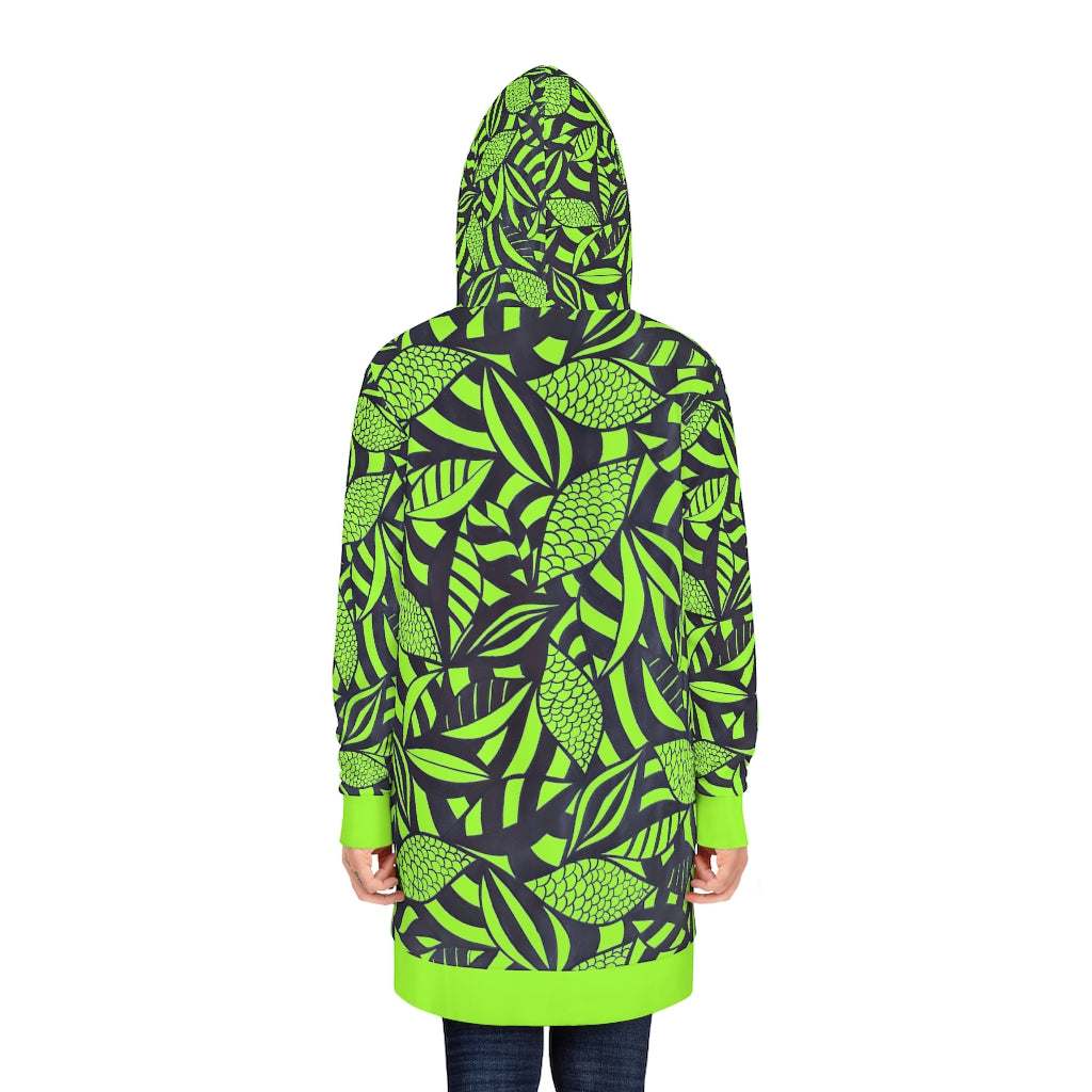 Lime Tropical Minimalist Canary Hoodie Dress (AOP)