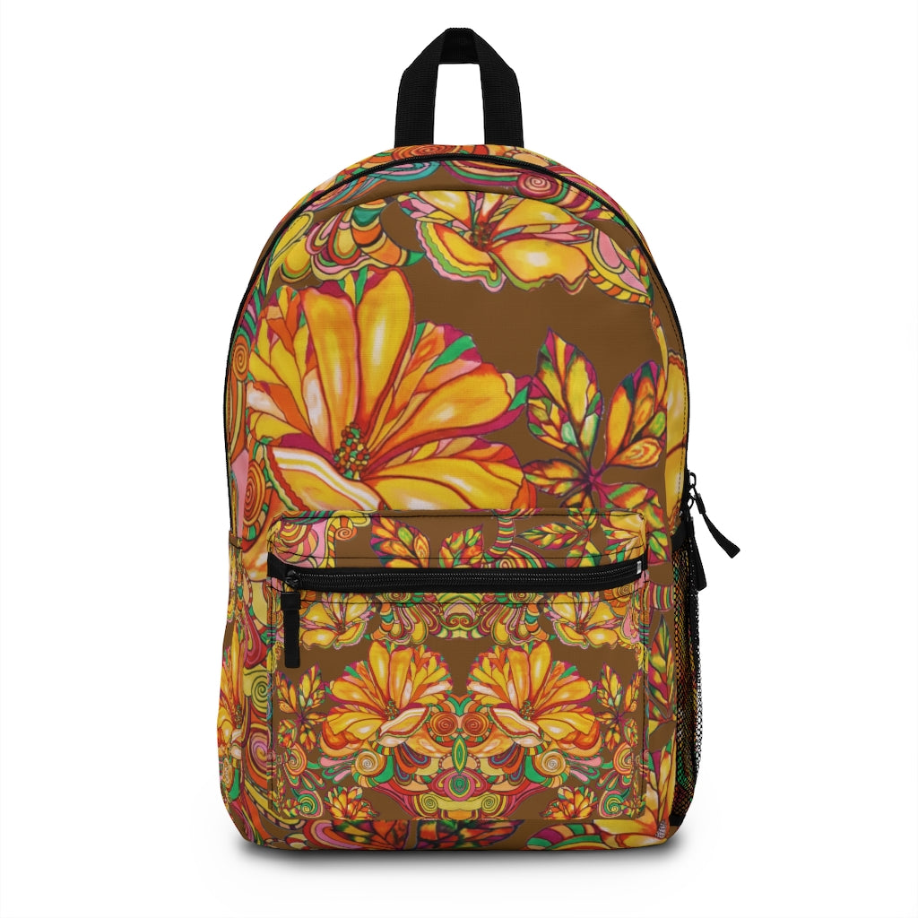 Artsy Floral Dallas Brown Backpack