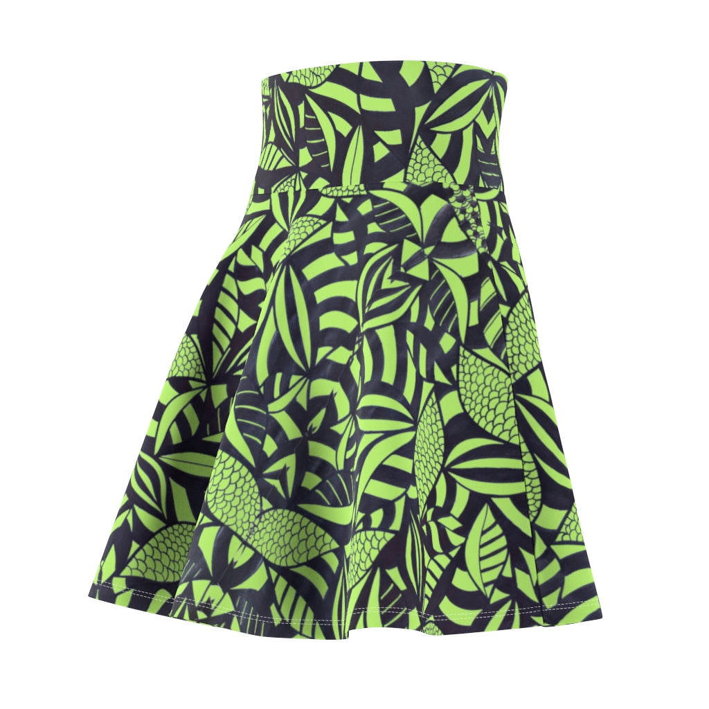 Tropical Minimalist Lime Skater Skirt