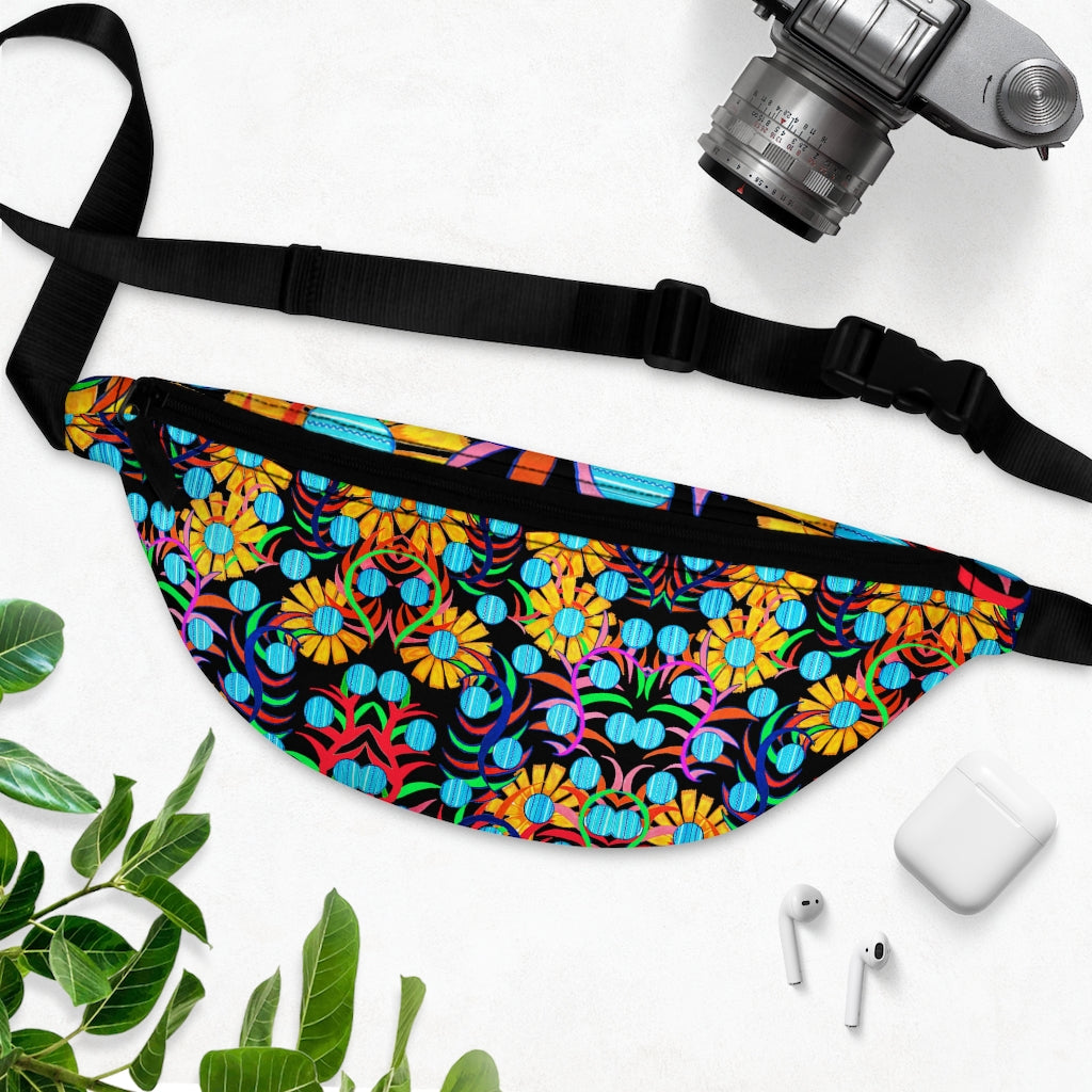 Sunflower Black Fanny Pack