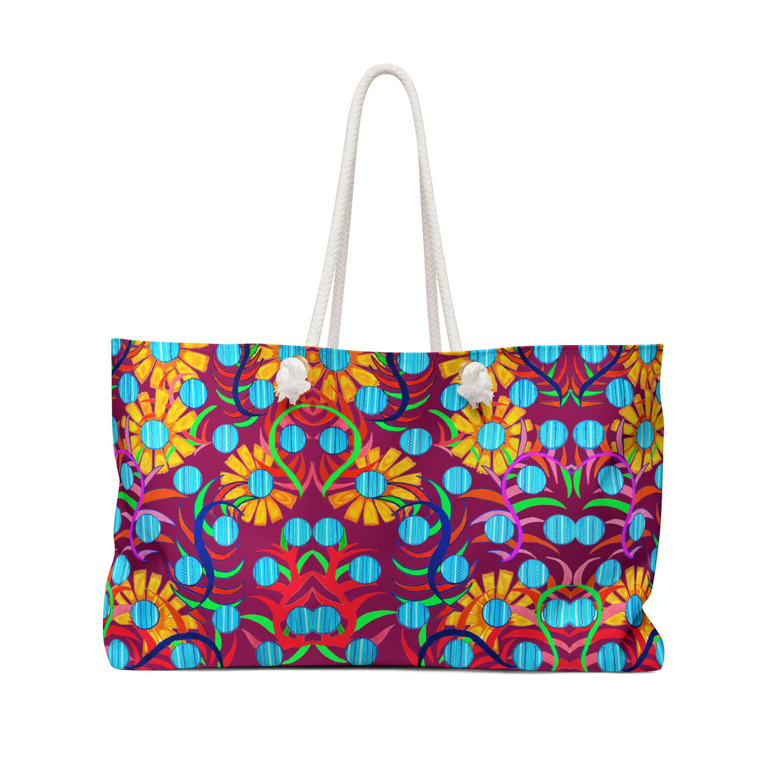 Orchid Sunflower Weekender Open Beach Tote Bag