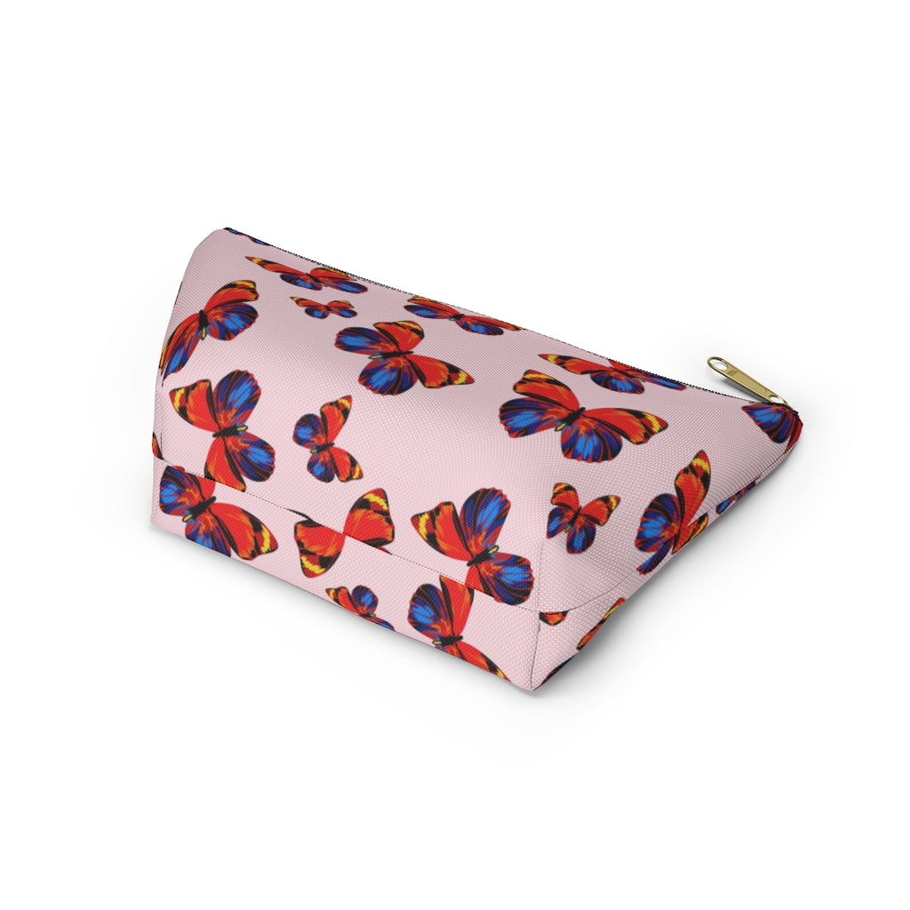 Tangerine Butterflies Accessory Pouch