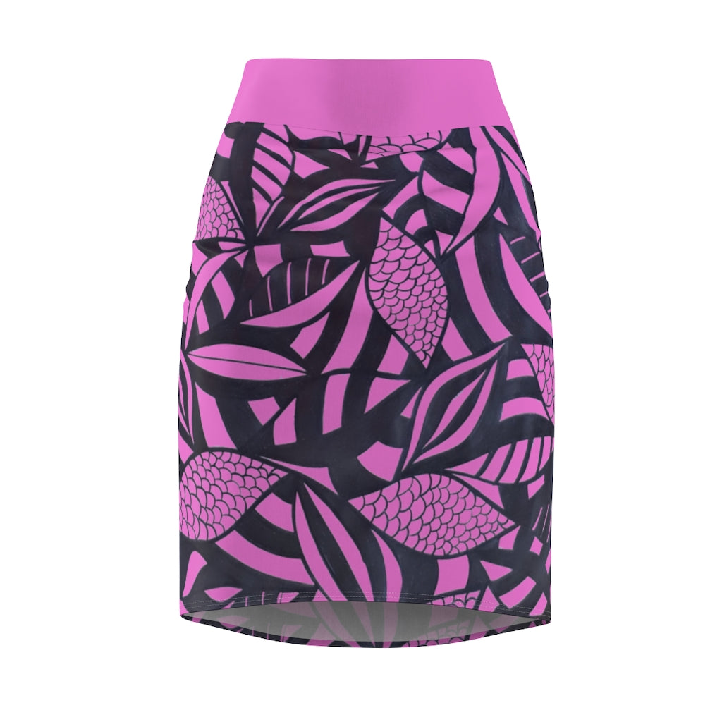 Tropical Minimalist Mauve Pencil Skirt